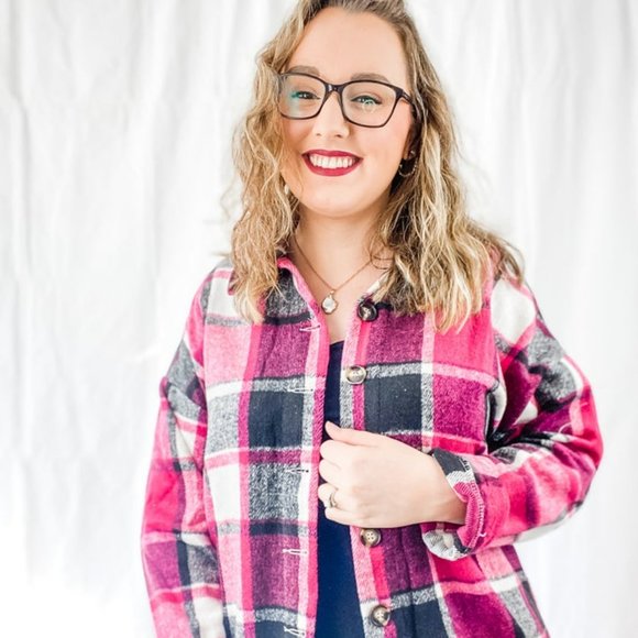 Tops - Pink Flannel Shacket